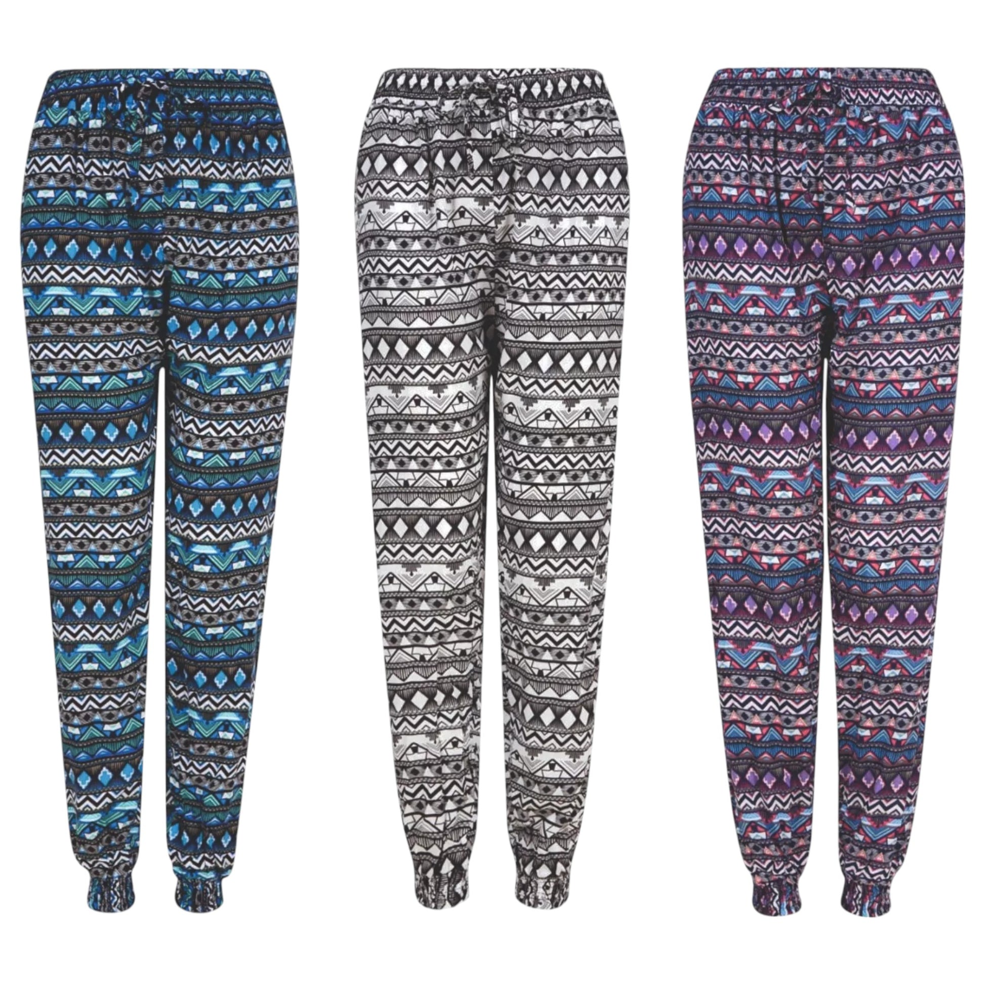 Ladies Aztec Printed Palazzo Trousers
