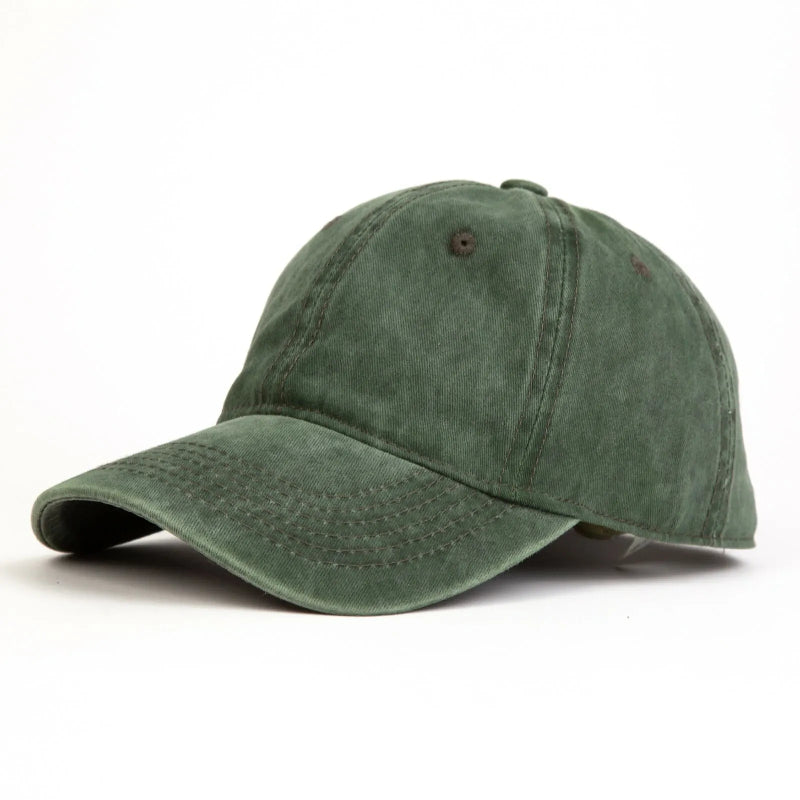 Unisex Cotton Baseball Cap Adjustable Classic Casual Sports Hat Khaki Green