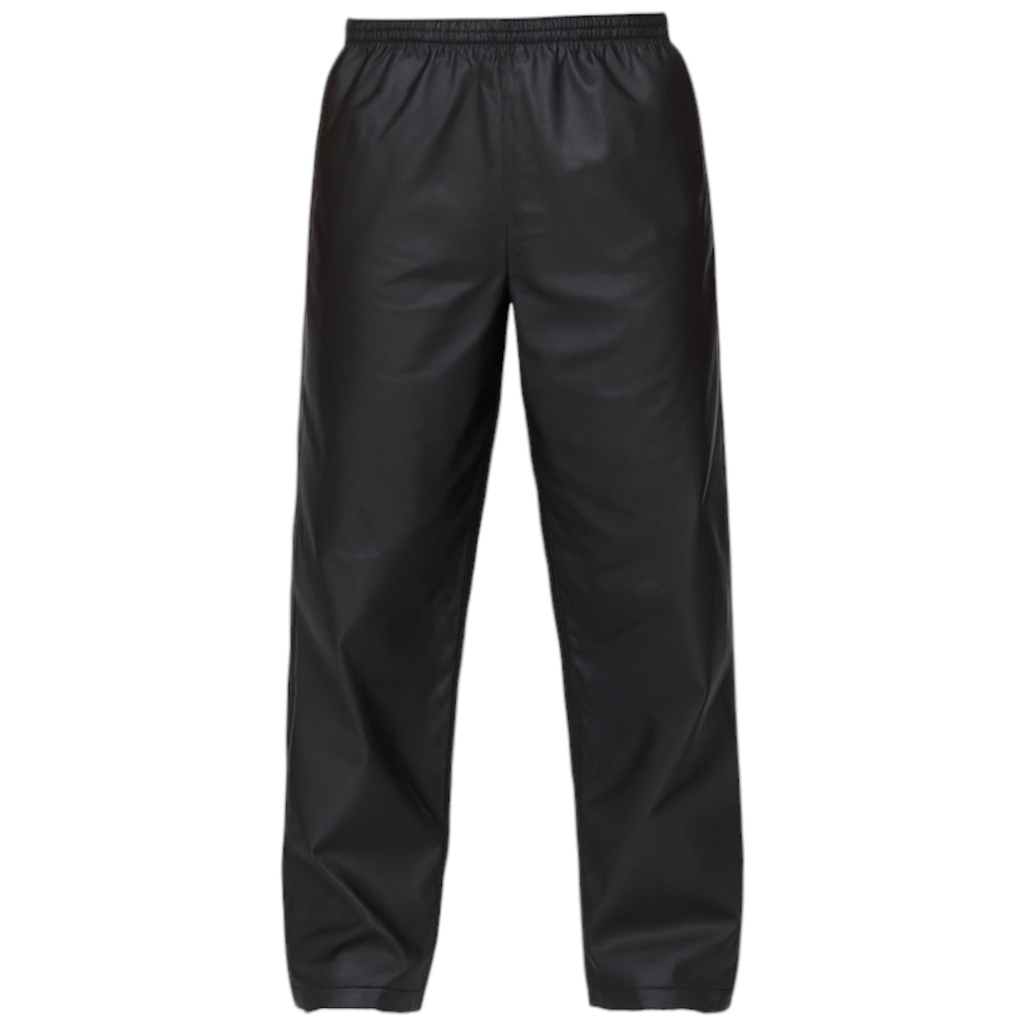 Men's waxed overtrousers in black, by Nicky Adams Countrywear – waterproof wax cotton pants with elastic waist for outdoor and country wear