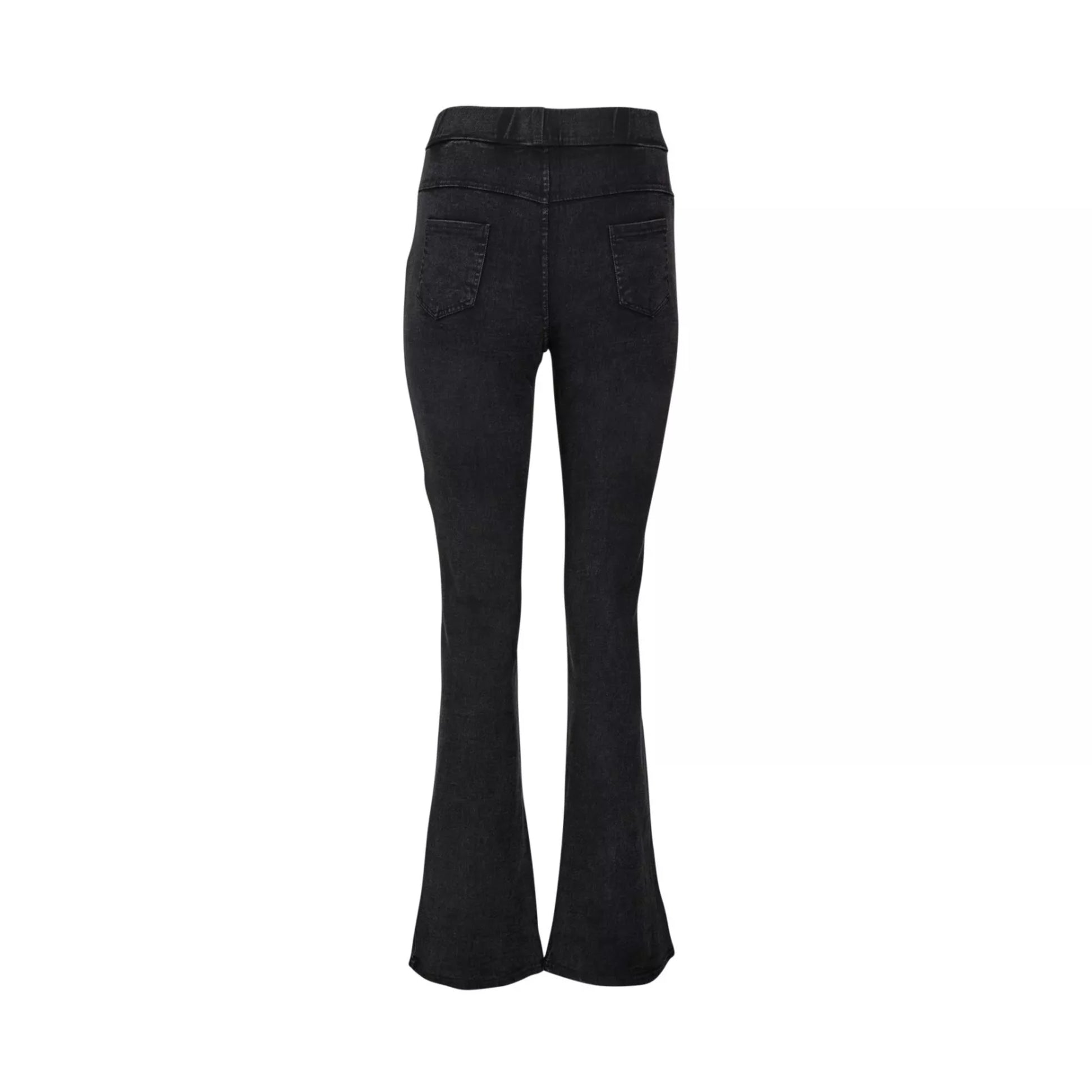 Ladies black bootcut flared denim jeggings high waist stretch skinny jeans style trousers