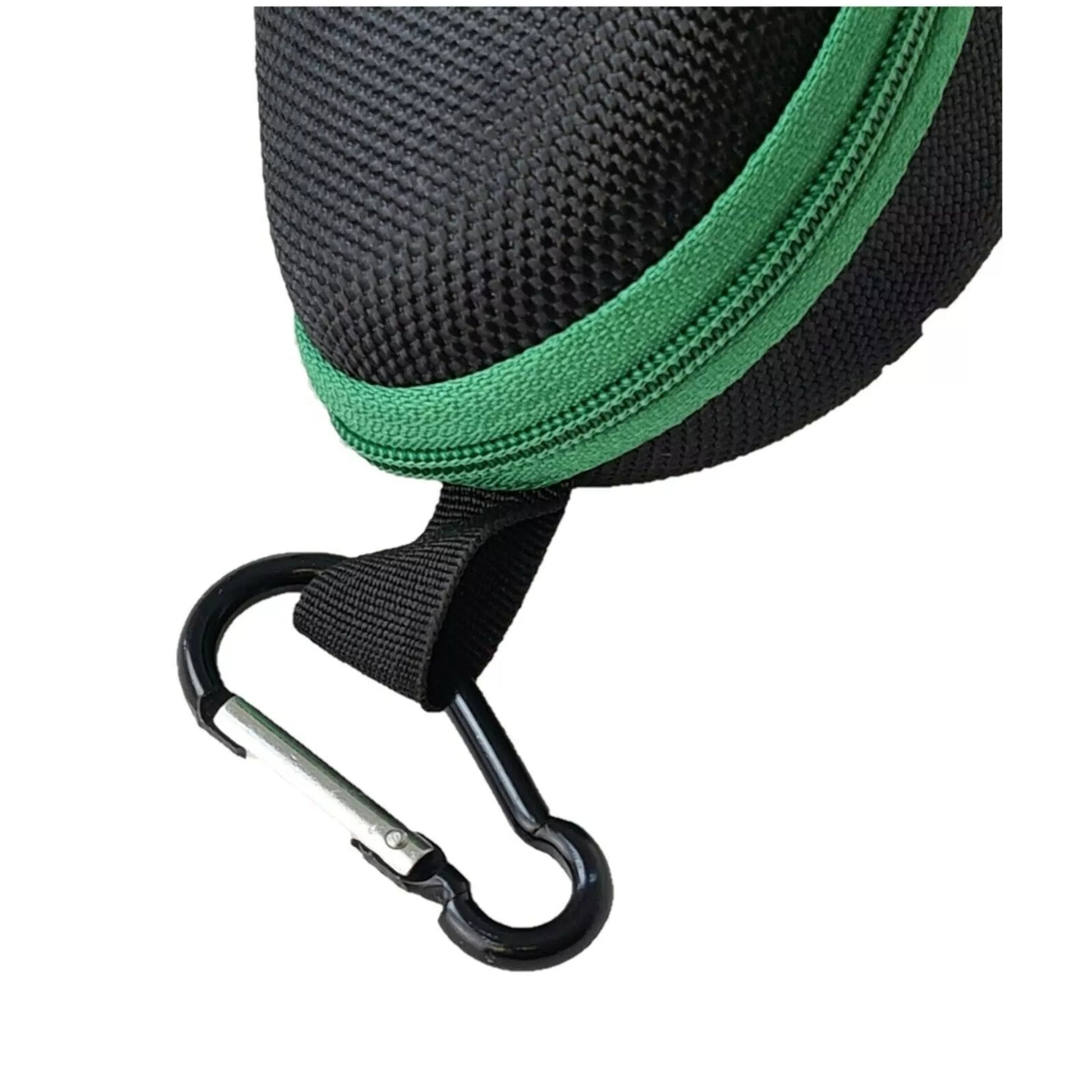 Hard Glasses Sunglasses Case with Carabiner Clip and Zip Closure – Black Green