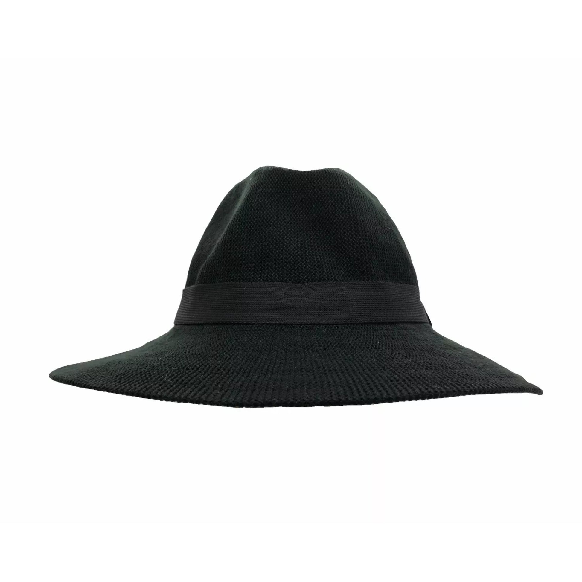 Foldable Jacaru Traveller hat in black with wide brim and classic travel-friendly design