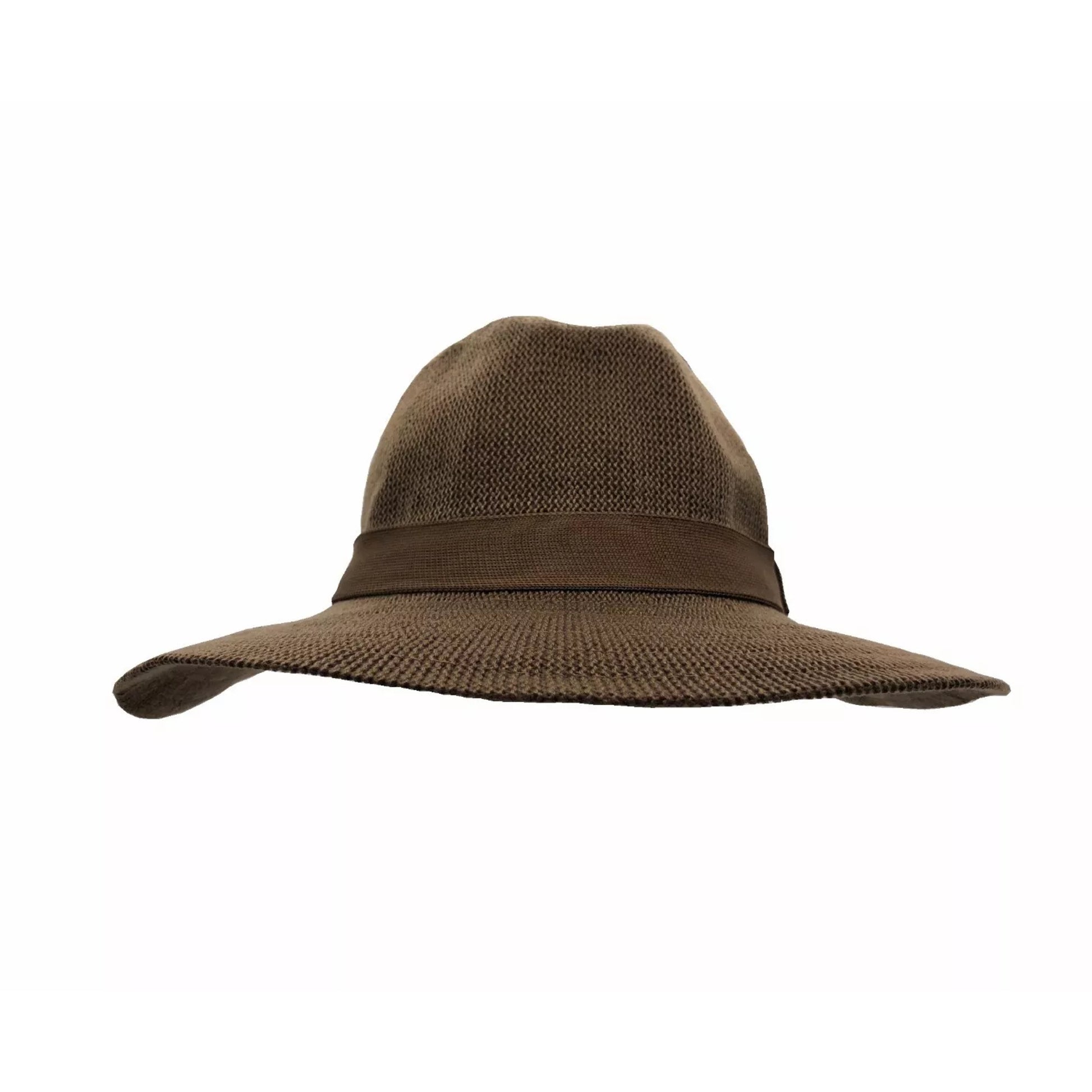 Foldable Jacaru Traveller hat in brown with wide brim and classic travel-friendly design
