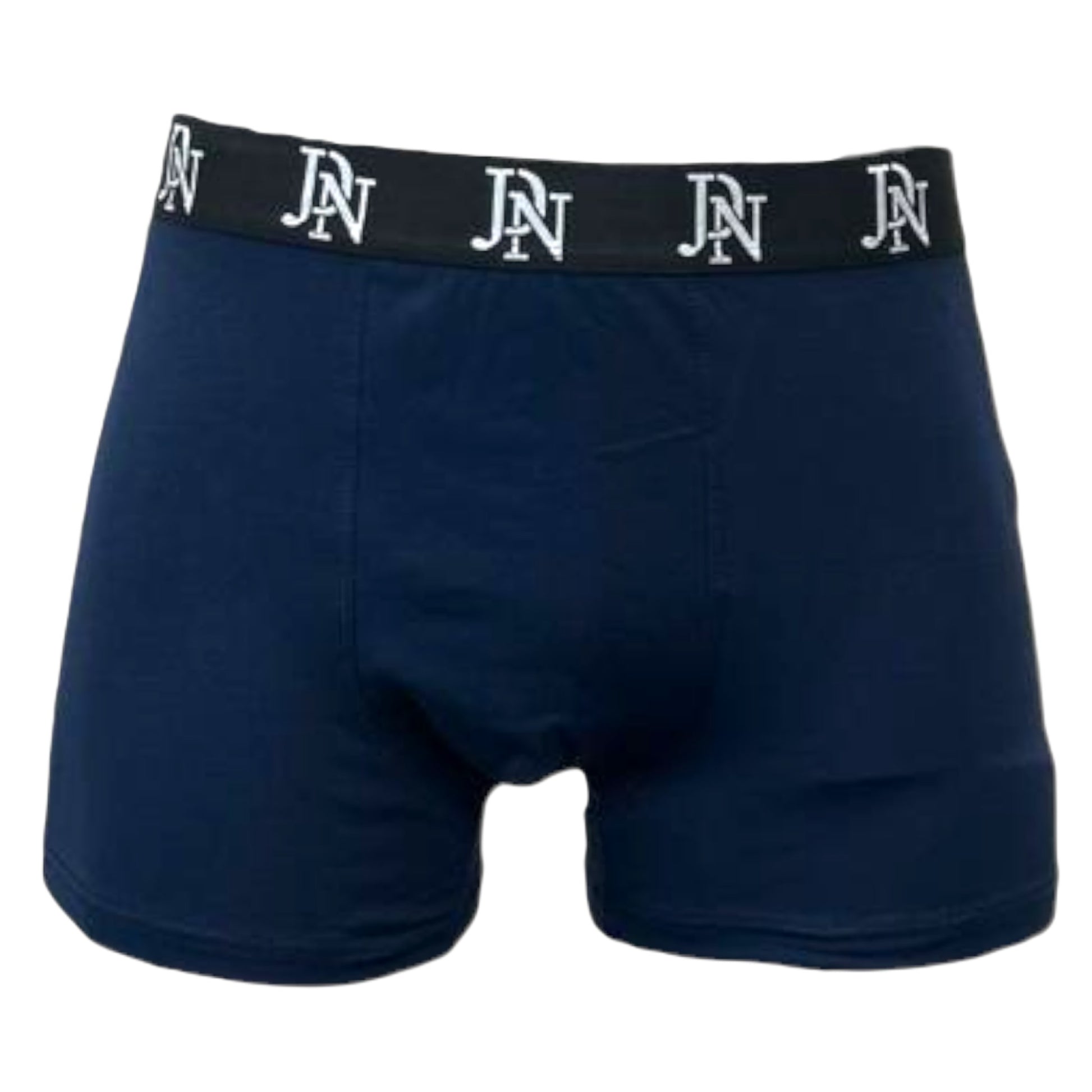JDN men’s underwear 3 pack – cotton stretch boxer briefs in black, navy, and grey with branded waistband, breathable and supportive design
