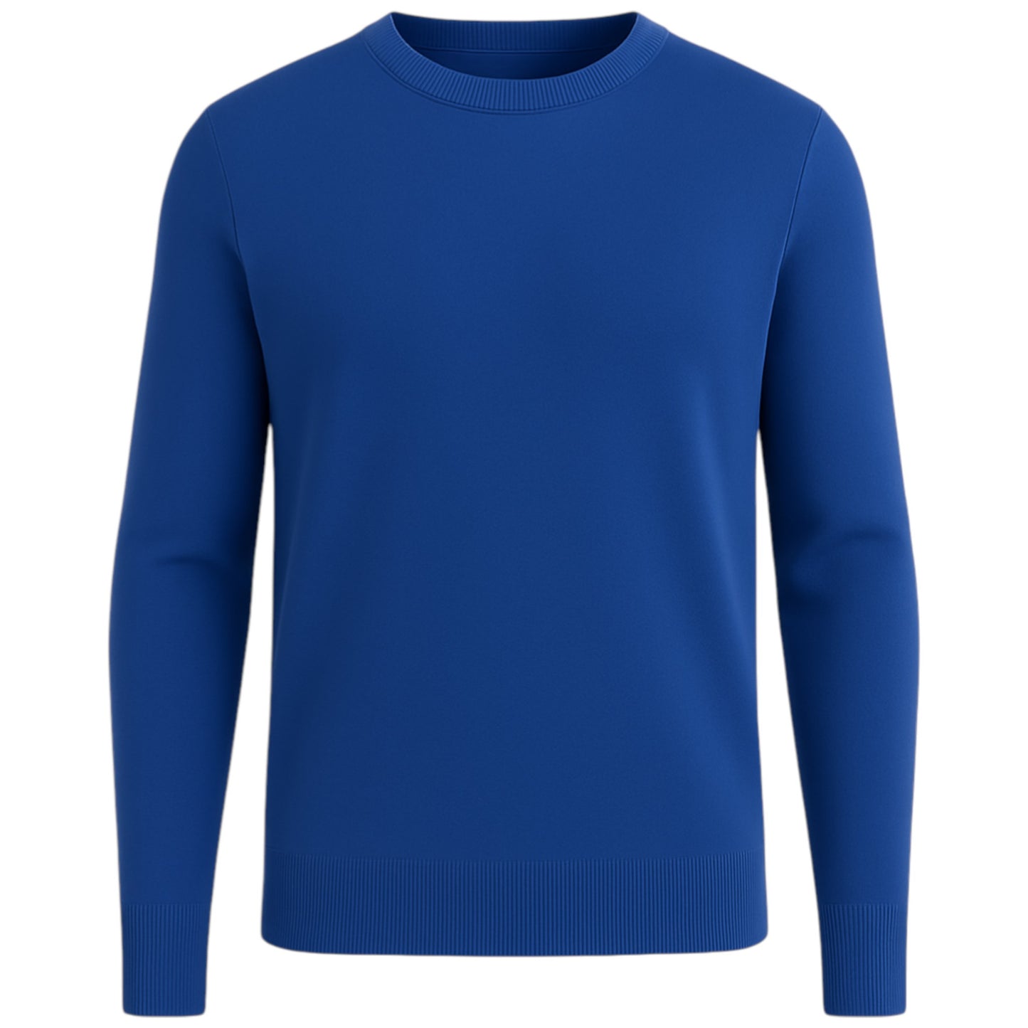 Men’s classic navy blue round neck jumper – soft knit pullover sweater with long sleeves
