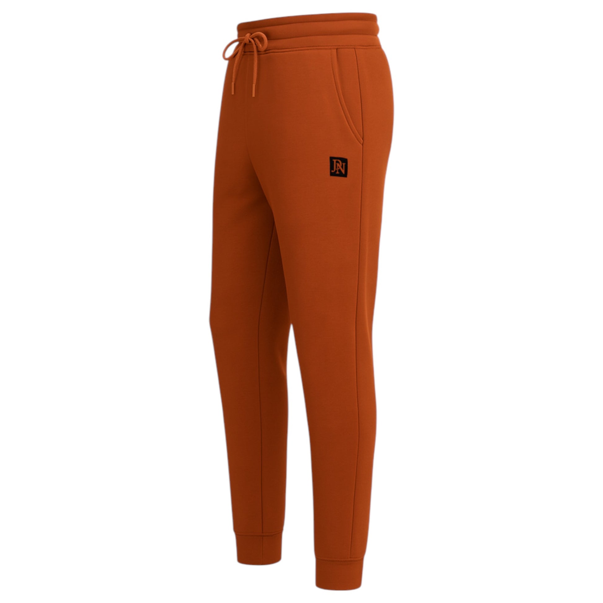 Men's JDN branded hooded tracksuit set in brick red – plain hoodie with kangaroo pocket and matching joggers loungewear activewear