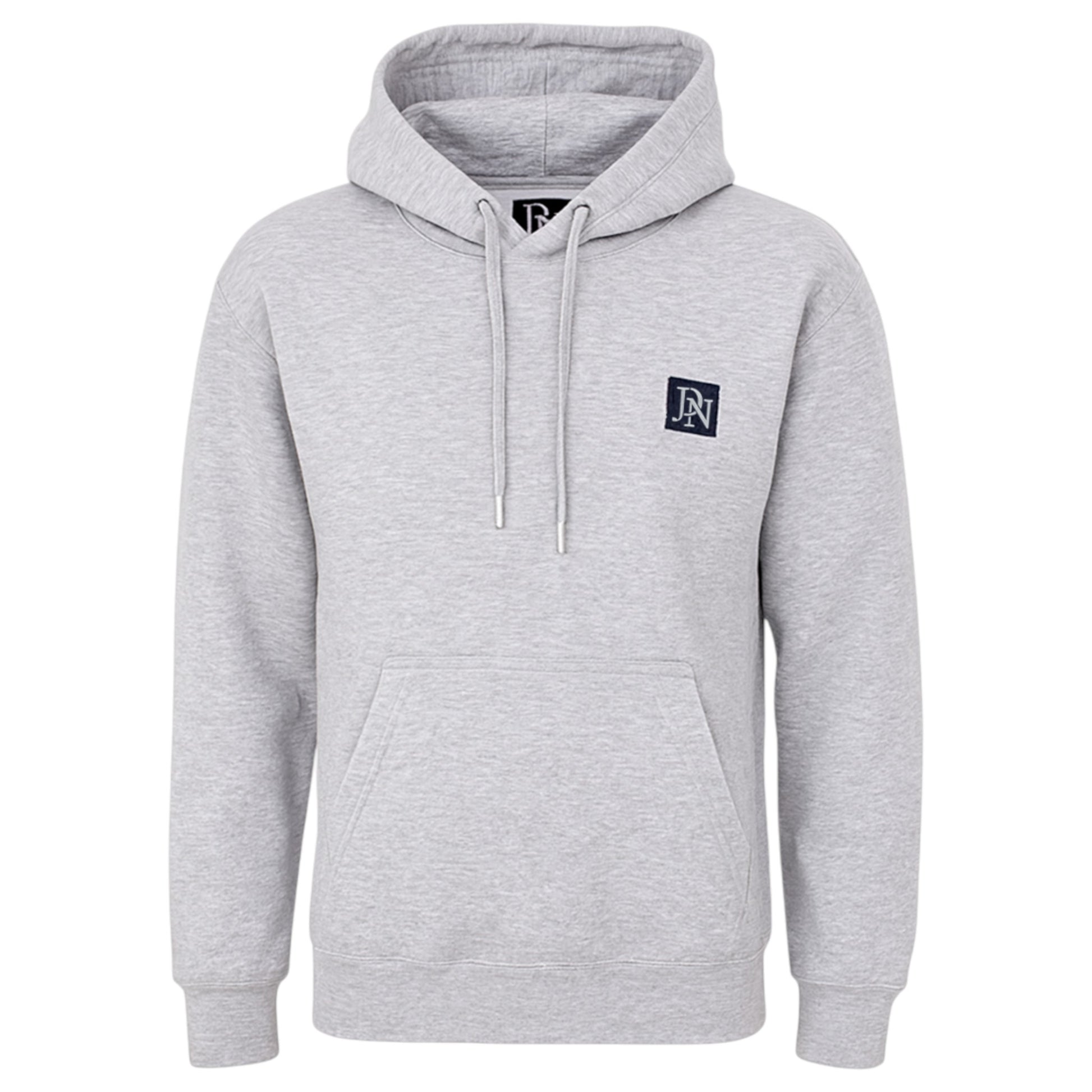 Men's JDN branded hooded tracksuit set in grey – plain hoodie with kangaroo pocket and matching joggers loungewear activewear