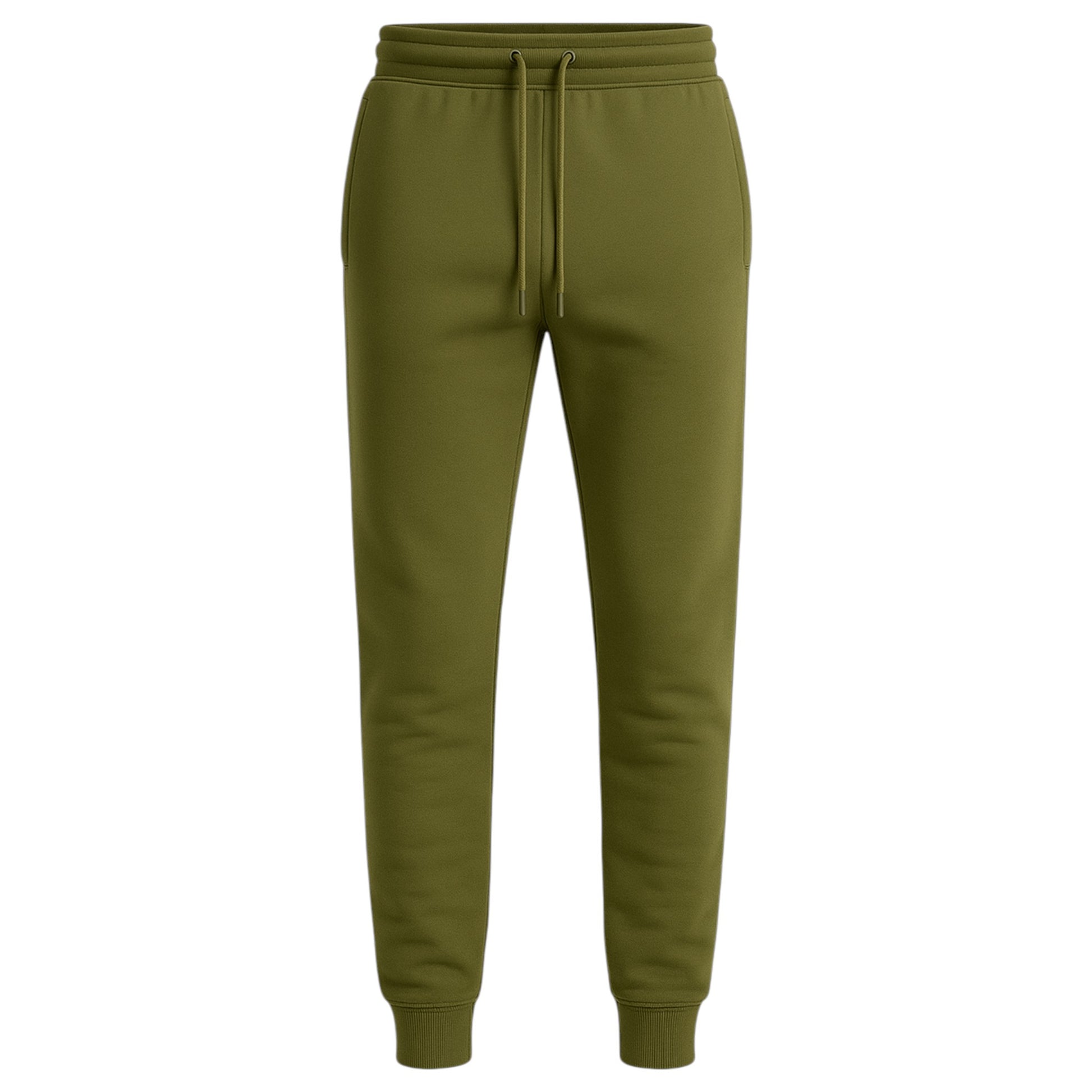 Men's JDN branded hooded tracksuit set in khaki green – plain hoodie with kangaroo pocket and matching joggers loungewear activewear