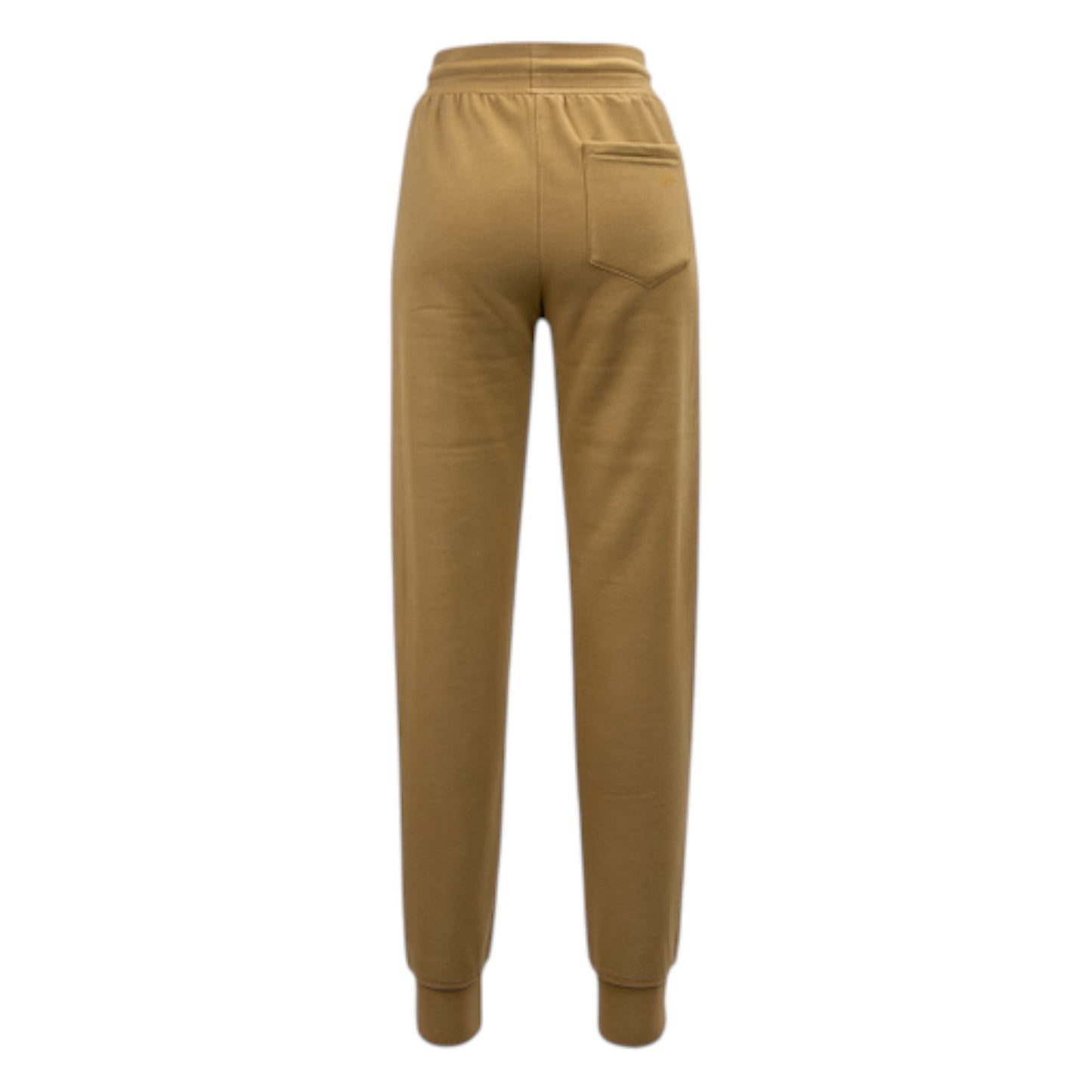 Women’s beige high-waisted joggers with drawstring waist and cuffed ankles – soft loungewear trousers