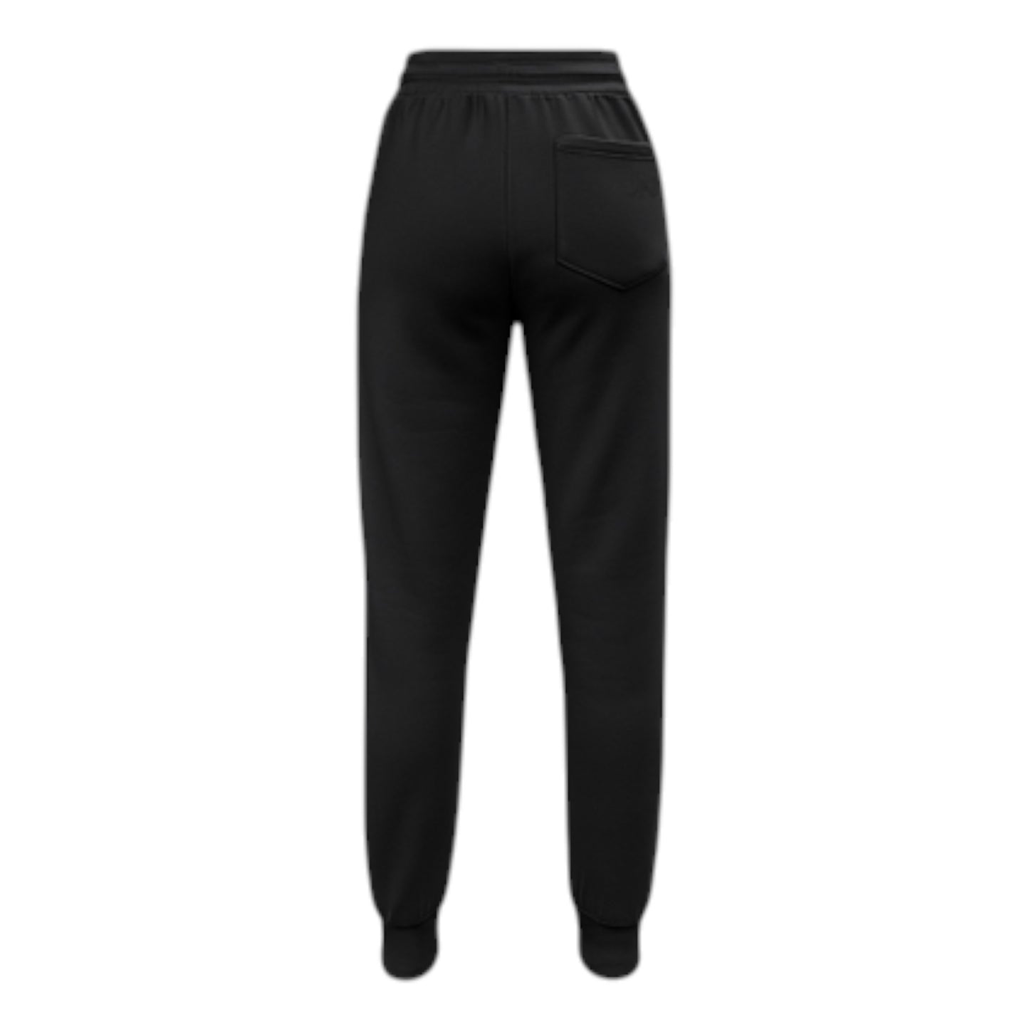 Women’s black high-waisted joggers with drawstring waist and cuffed ankles – soft loungewear trousers