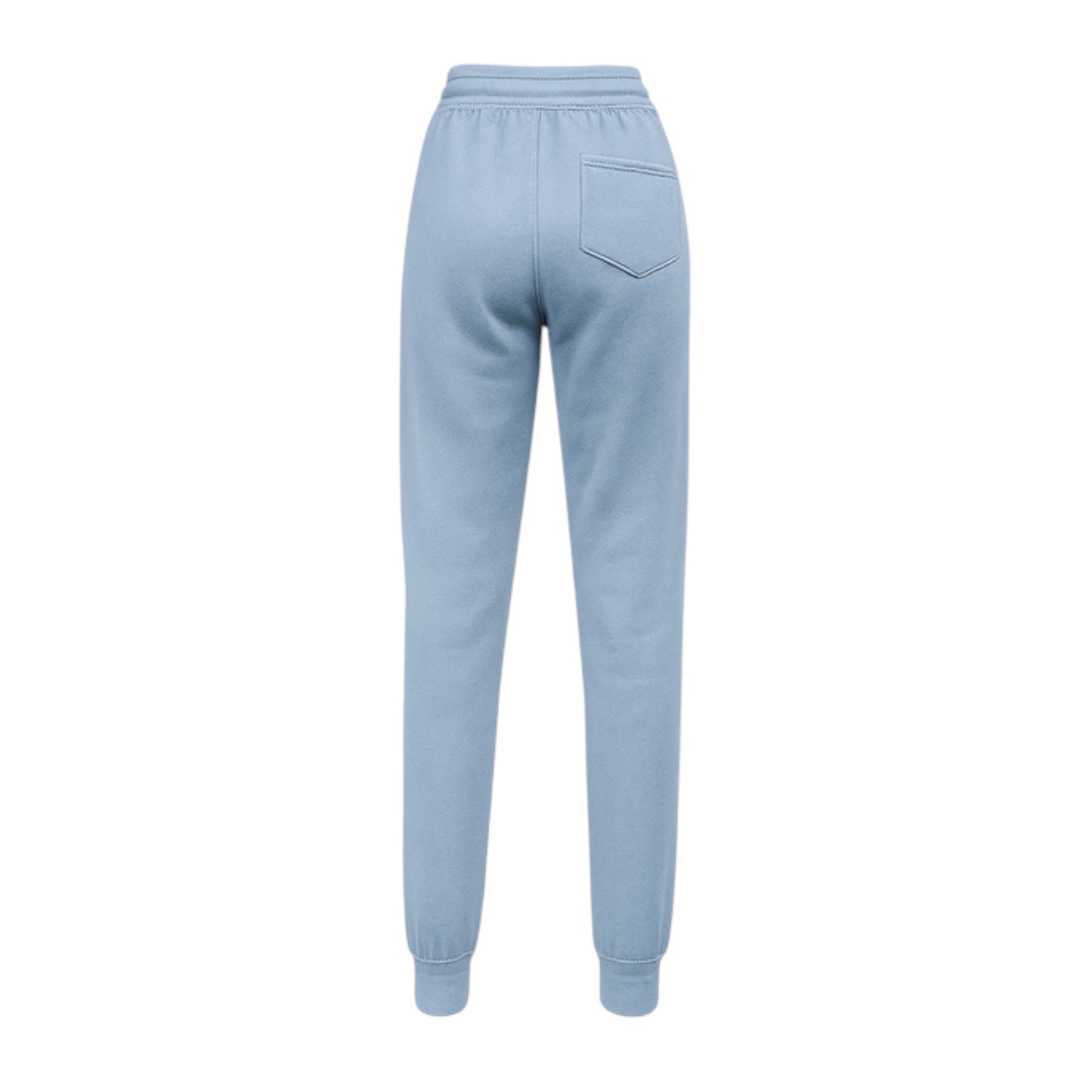 Women’s blue high-waisted joggers with drawstring waist and cuffed ankles – soft loungewear trousers