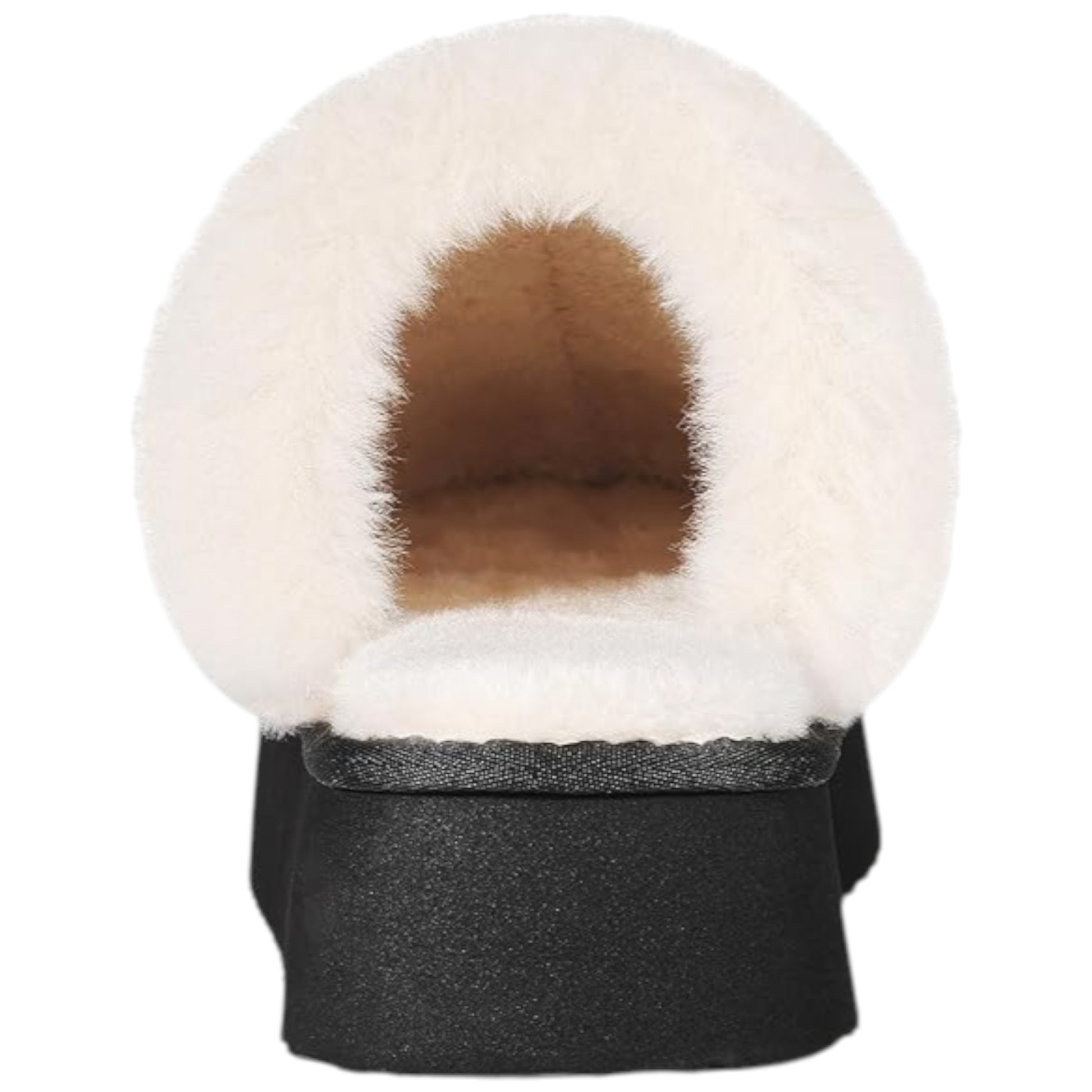 Ladies supersoft snugg boot slippers in black with faux fur lining, warm cozy indoor slip-on footwear for comfort and style for indoor and outdoor