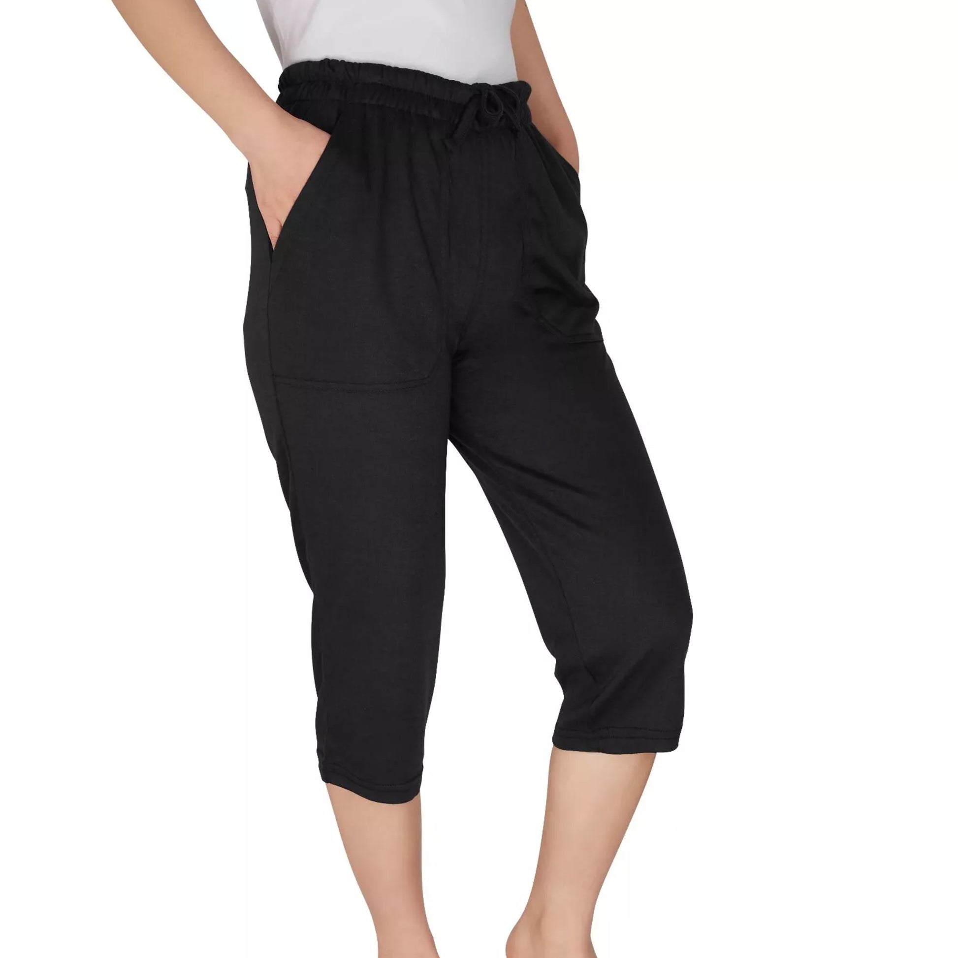 Nicky Adams ladies knee length shorts with pockets – casual summer shorts in black