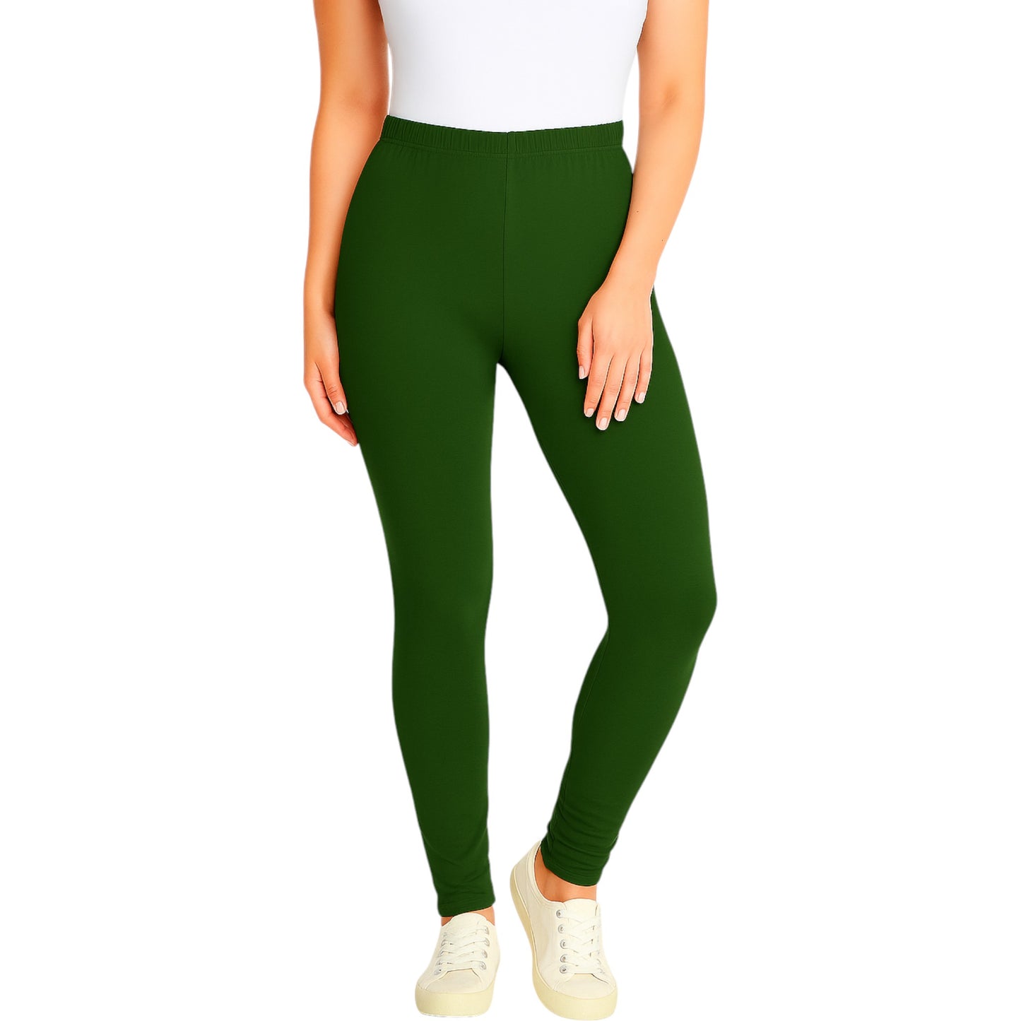 Ladies Khaki Green Leggings