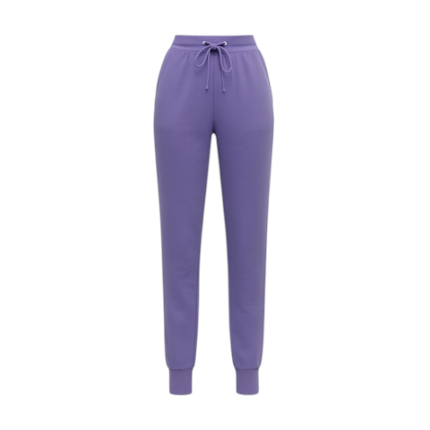 Women’s purple, lilac high-waisted joggers with drawstring waist and cuffed ankles – soft loungewear