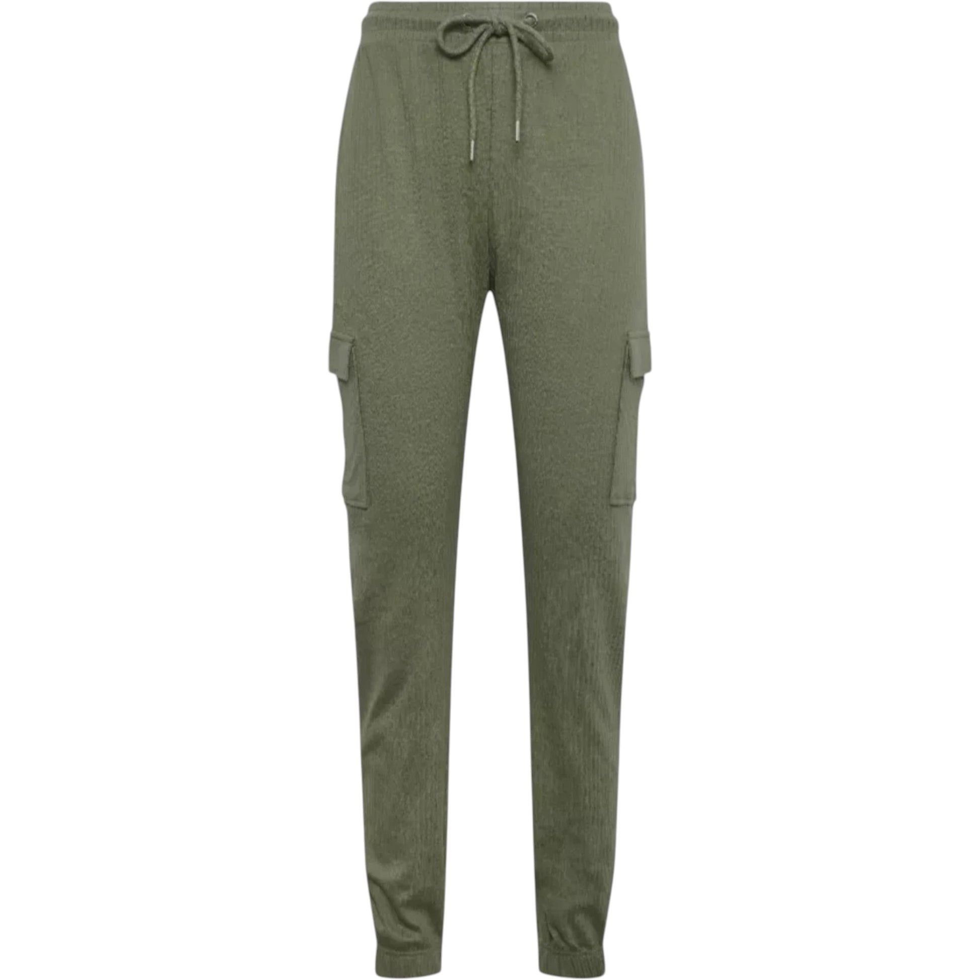 Ladies khaki green cord cargo joggers with pockets – casual relaxed fit