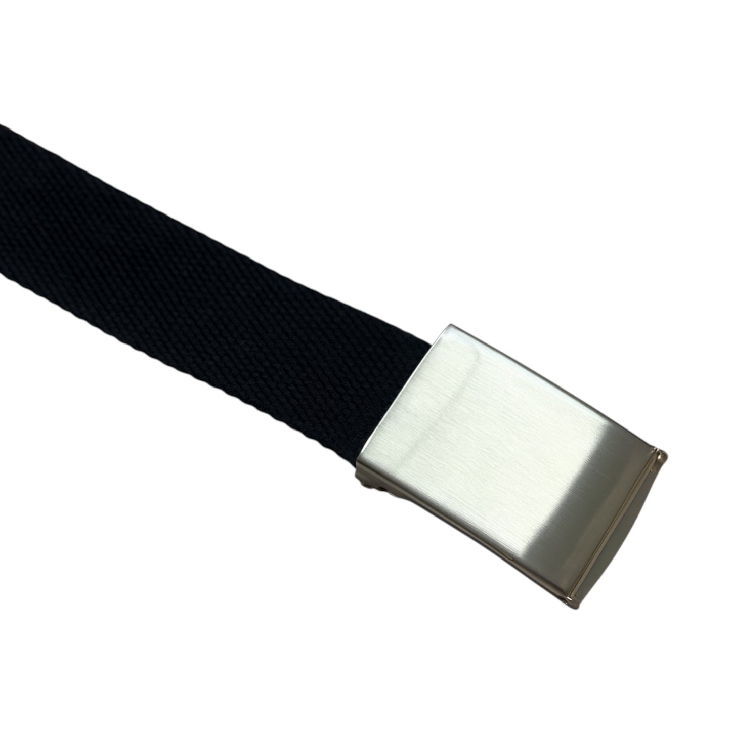 Nicky Adams black ratchet buckle belt with silver buckle