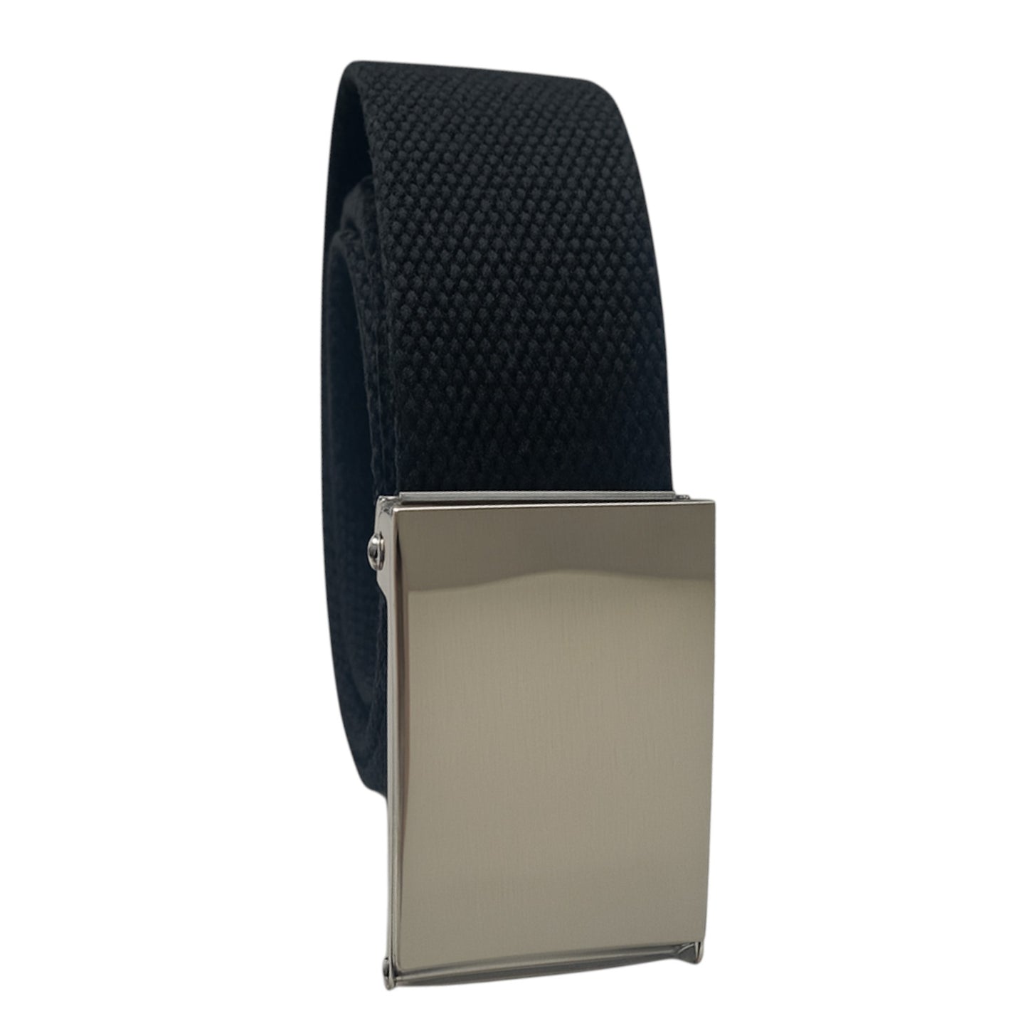 Nicky Adams black ratchet buckle belt with silver buckle