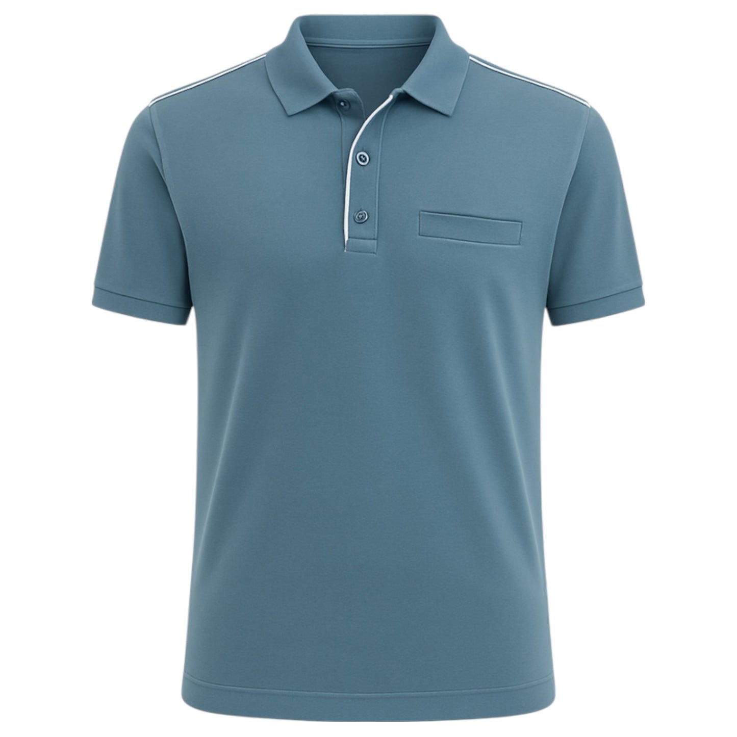 Men's blue with white lining polo shirt top