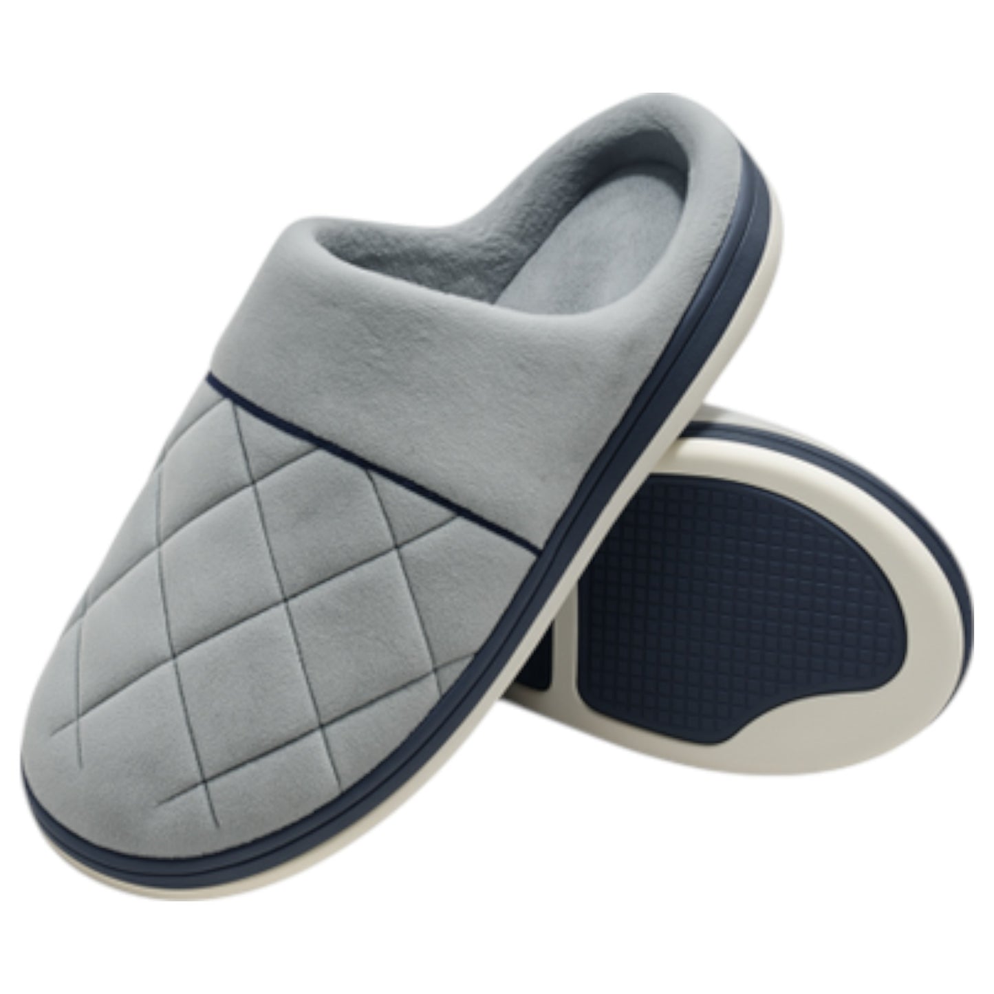 Mens Grey Slip on Slippers