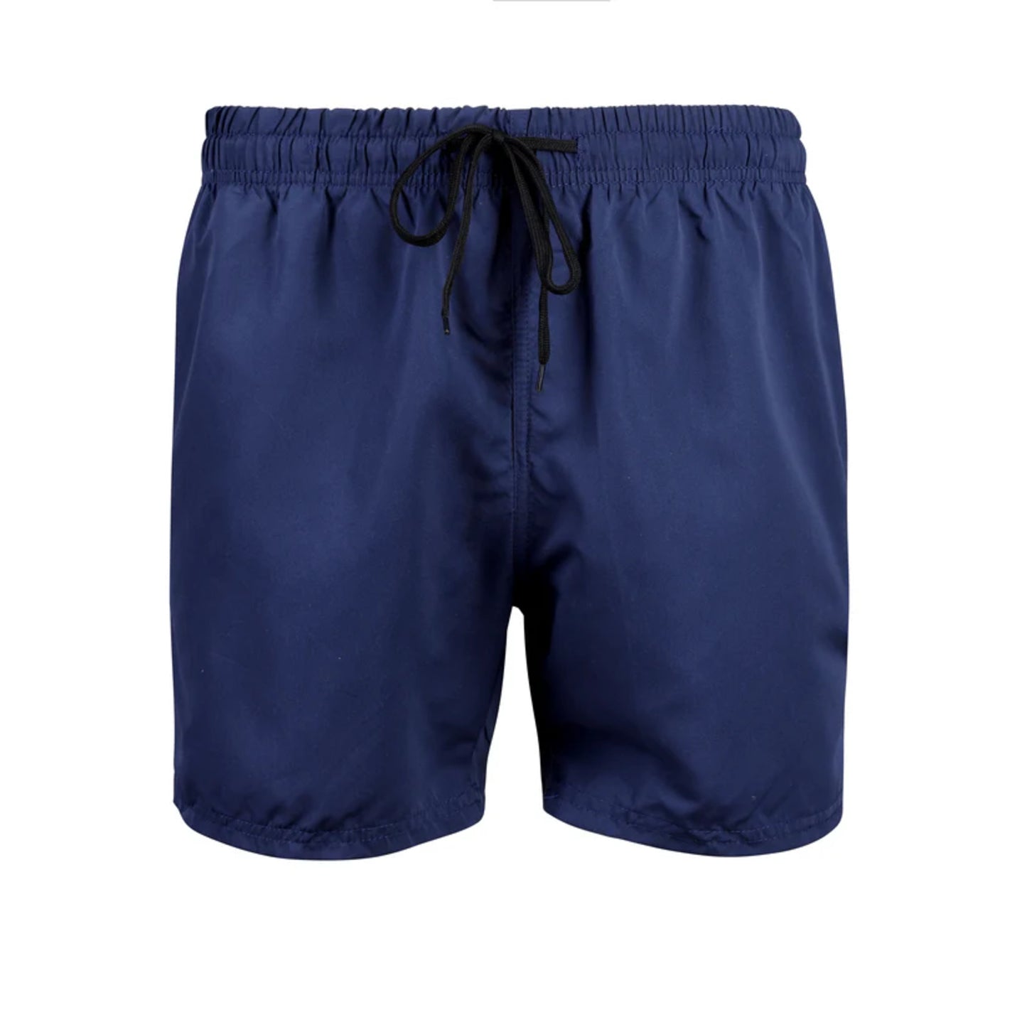 Men's plain navy swim shorts – quick-dry fabric with elastic waistband and drawstring