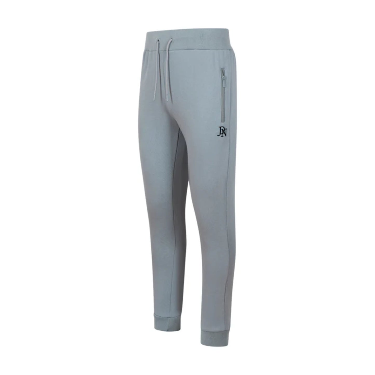 Men's JDN thick fleece-lined tracksuit in light grey – full zip hoodie and joggers set with soft interior for winter warmth