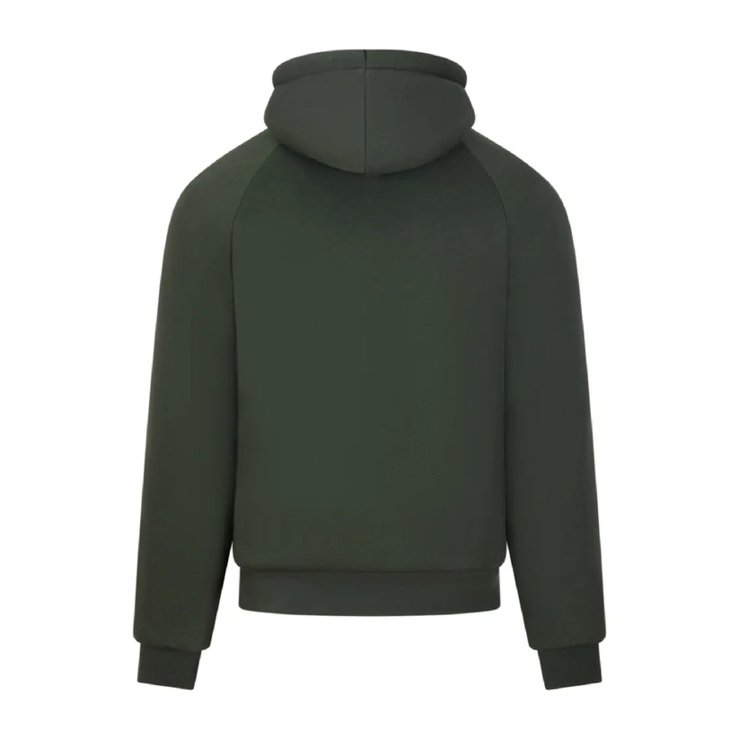 Men's JDN thick fleece-lined tracksuit in khaki green – full zip hoodie and joggers set with soft interior for winter warmth