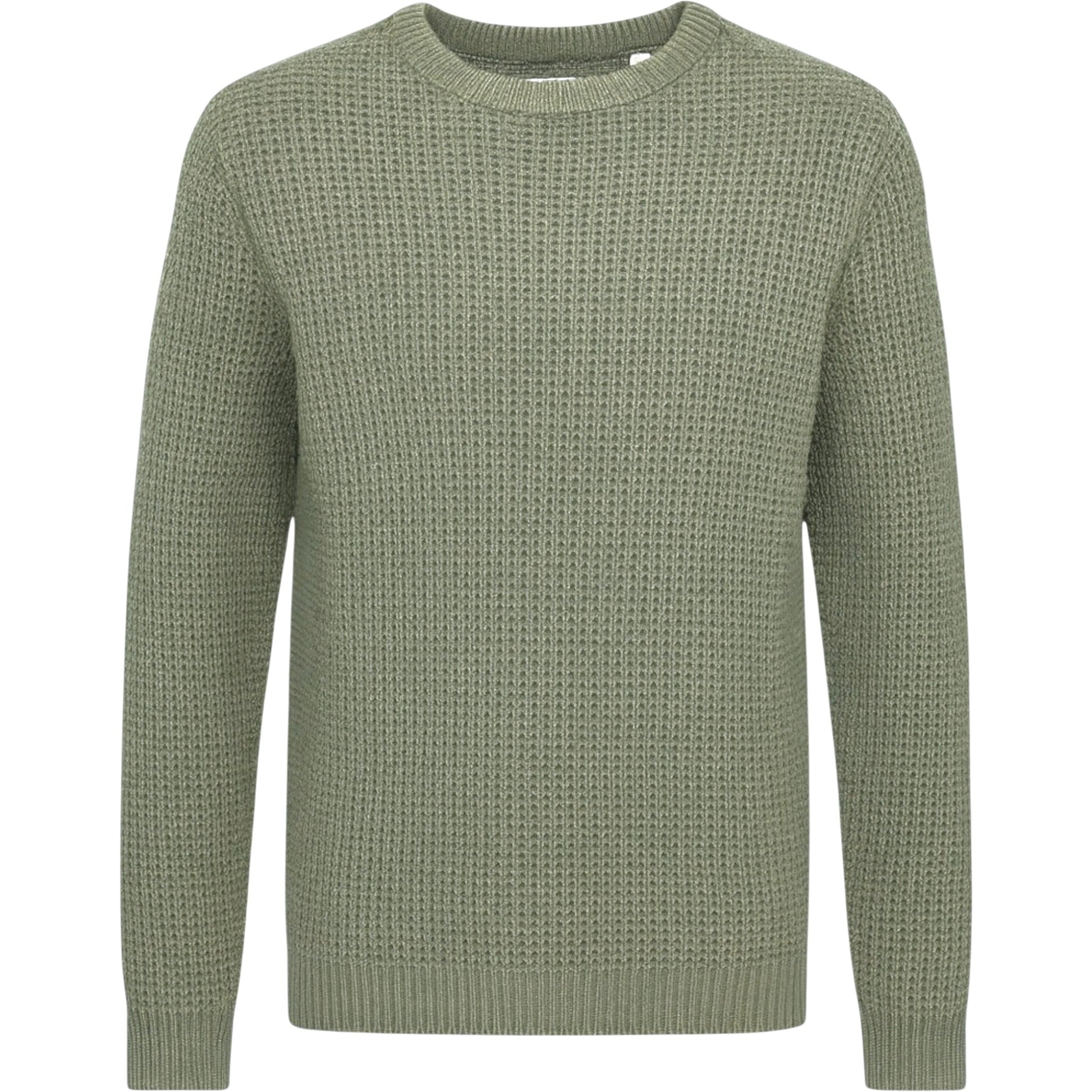 Men’s Ex Store Jack & Jones chunky knit jumper in light olive green – textured knit men’s sweater
