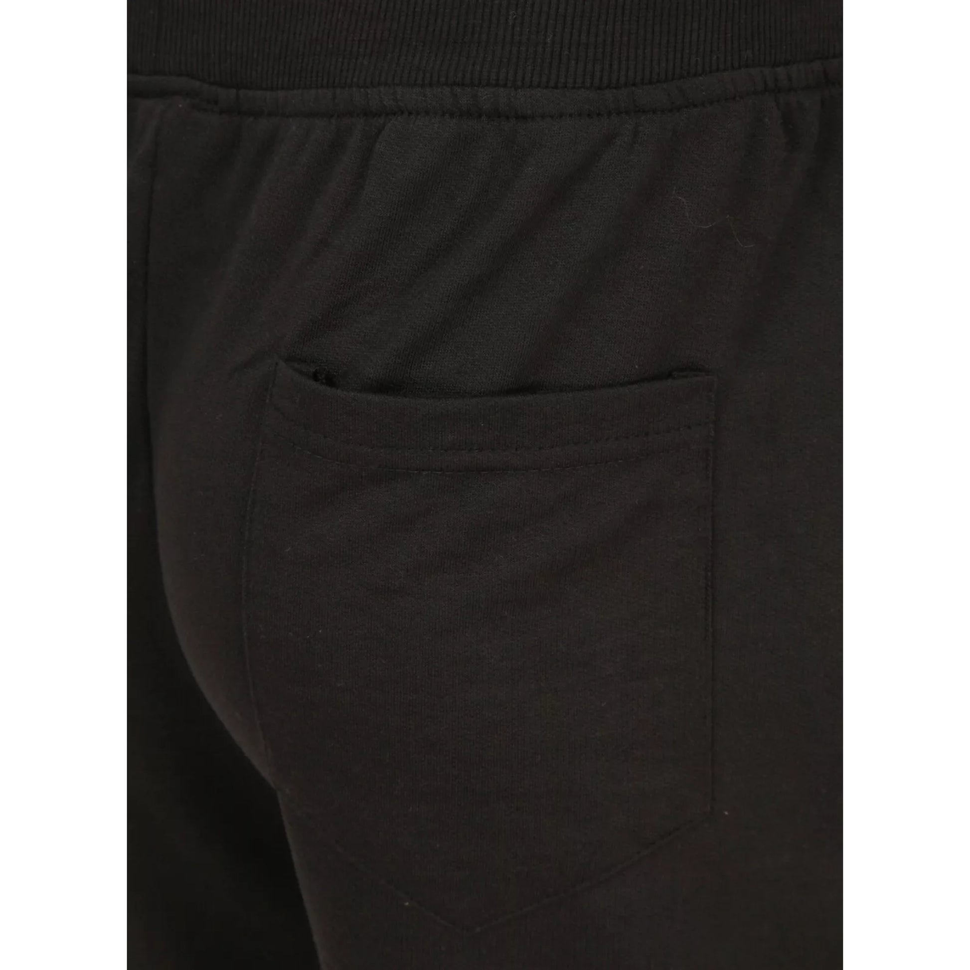 Men's Black jersey sweat shorts with adjustable drawstring waistband and secure zip pockets