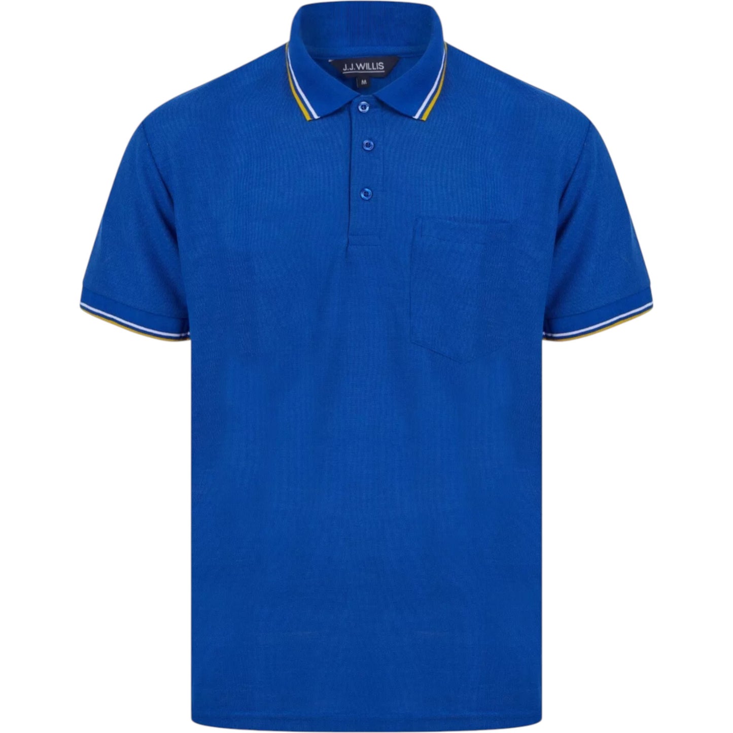 Mens Royal Blue Tipped Collar Polo Shirt