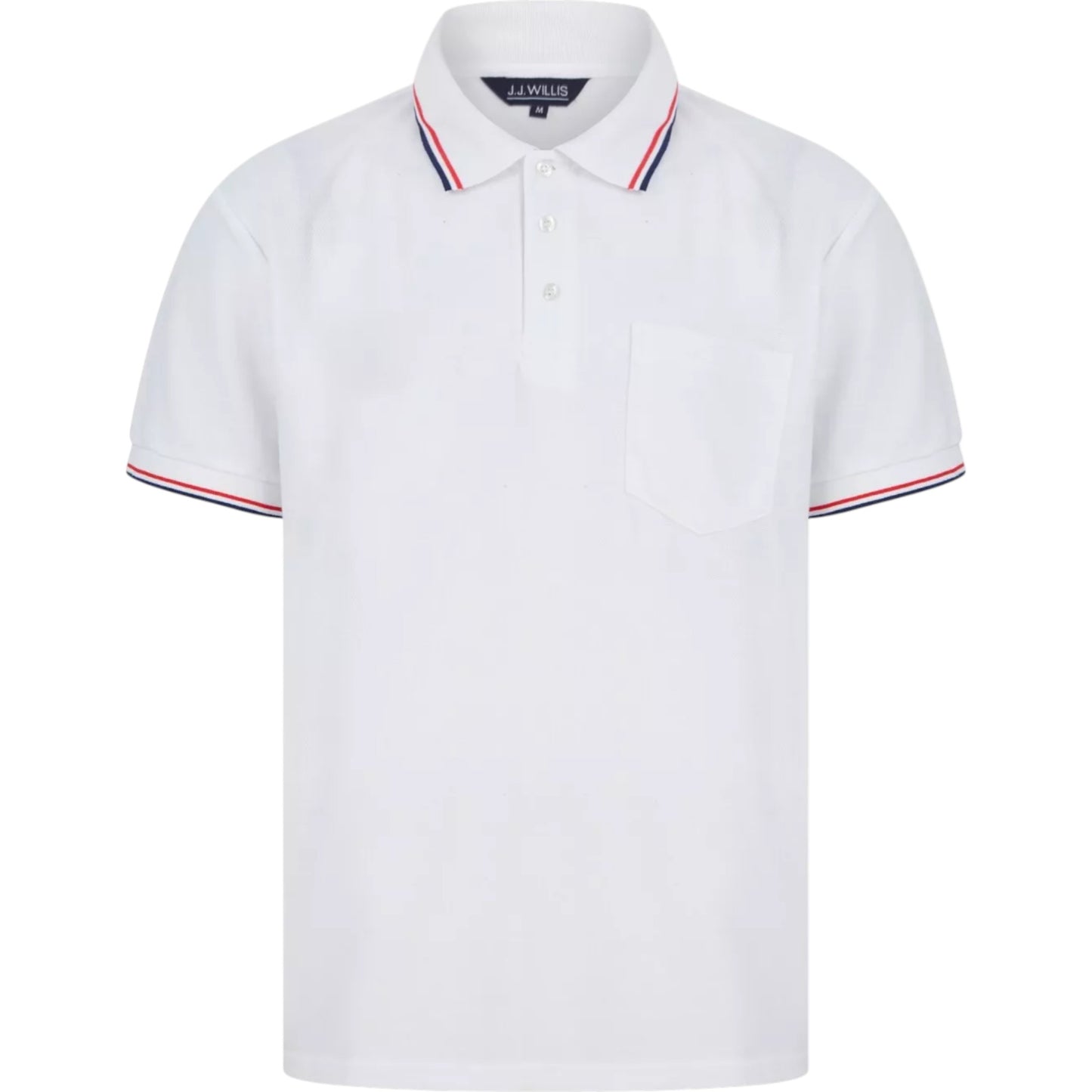 Mens White Tipped Collar Polo Shirt