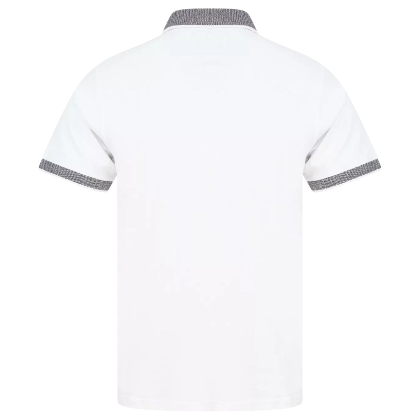Mens White Zip Neck Polo shirt Top