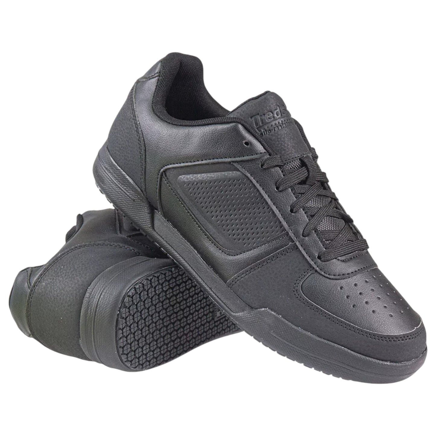 Men's Black Slip Resisitant Memory Foam Black Work Shoes Trainers