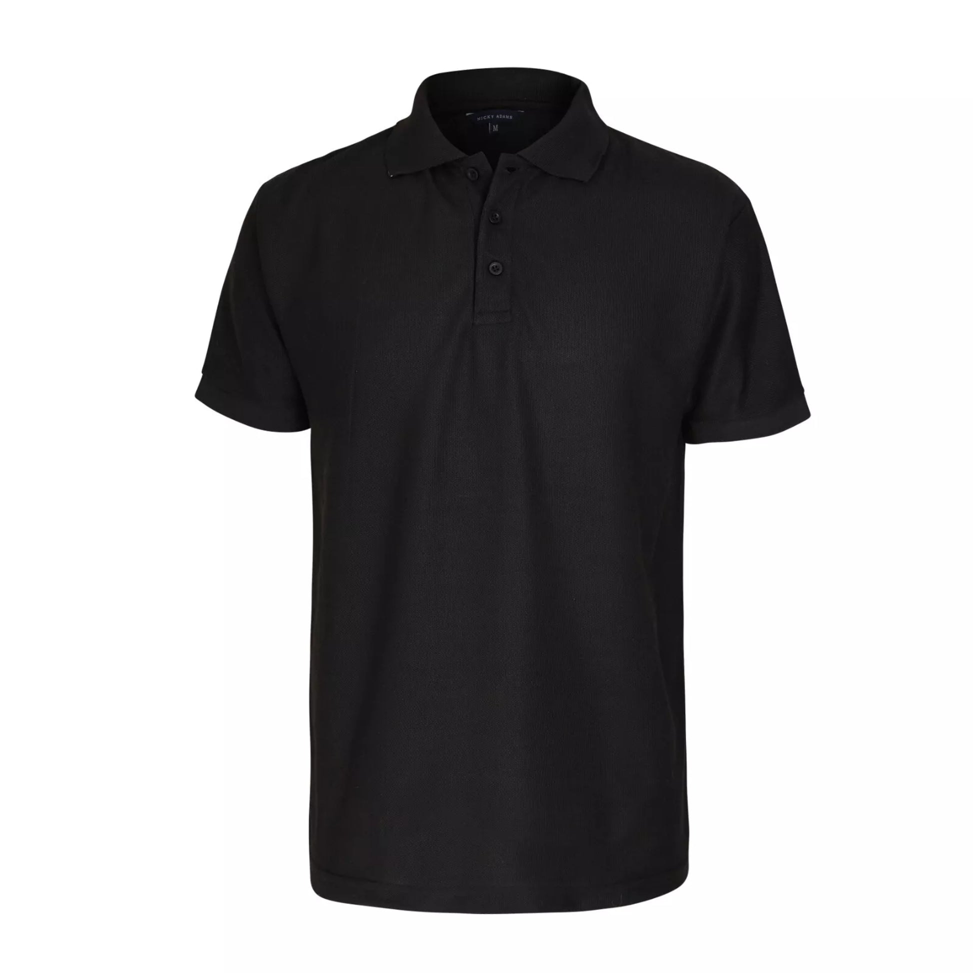 Men’s Nicky Adams short sleeve black polo shirt collared top
