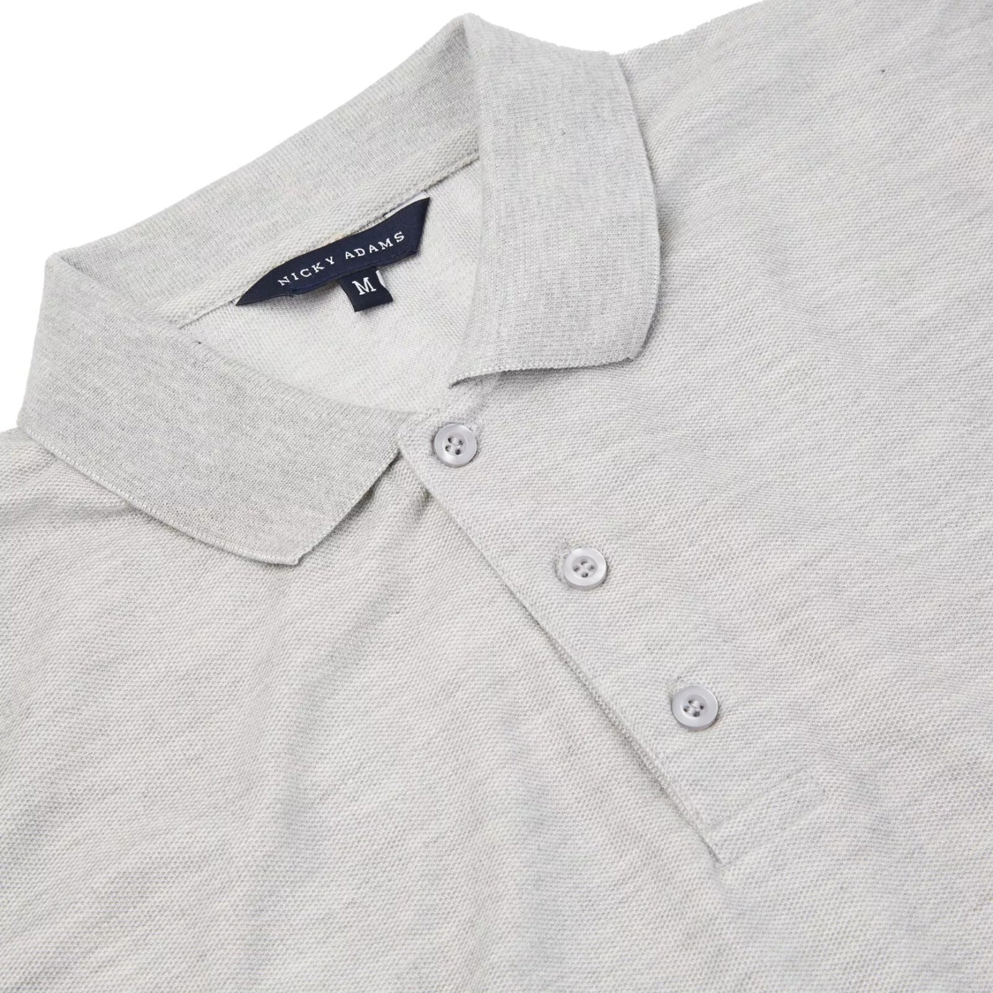 Men’s Nicky Adams short sleeve grey polo shirt collared top