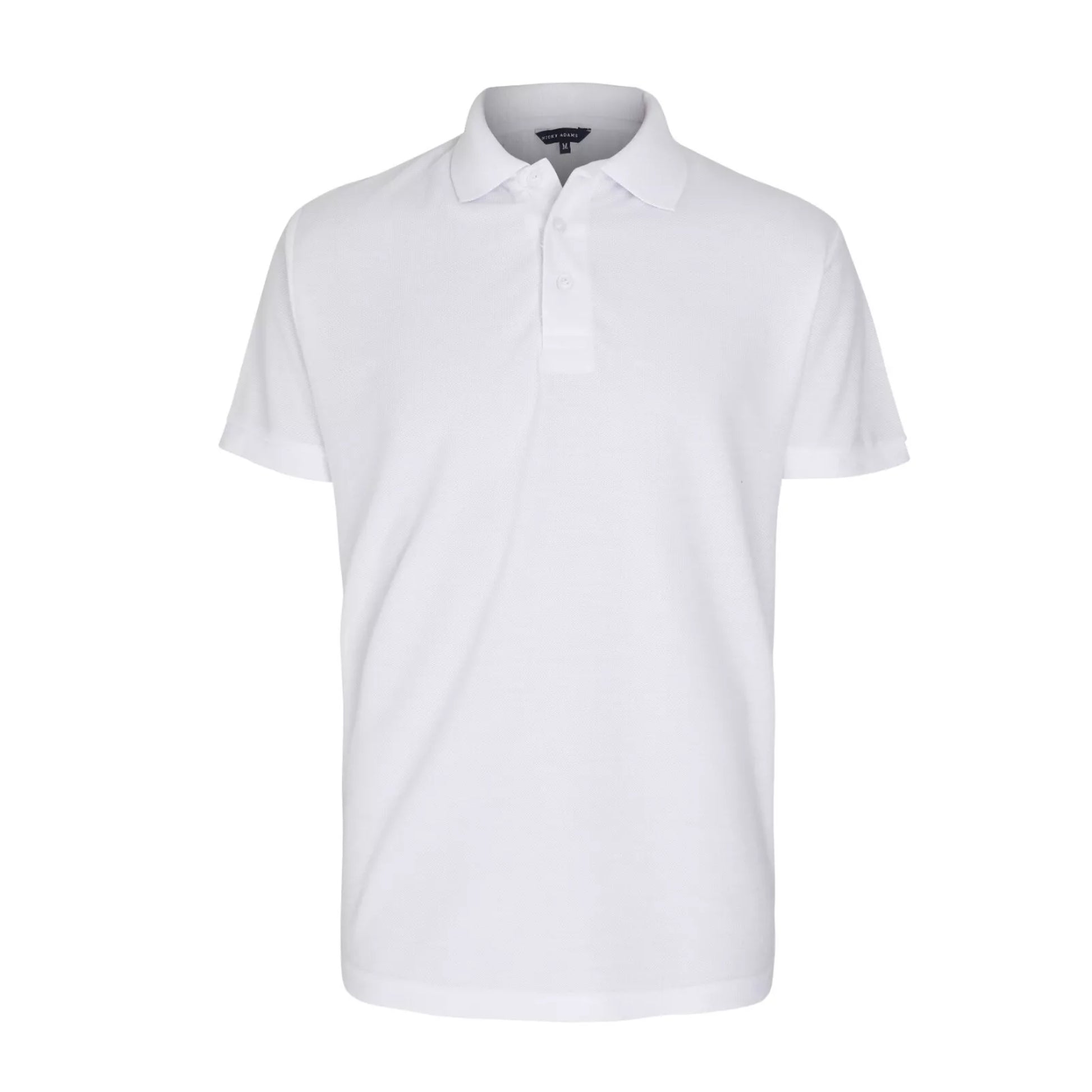 Men’s Nicky Adams short sleeve white polo shirt collared top
