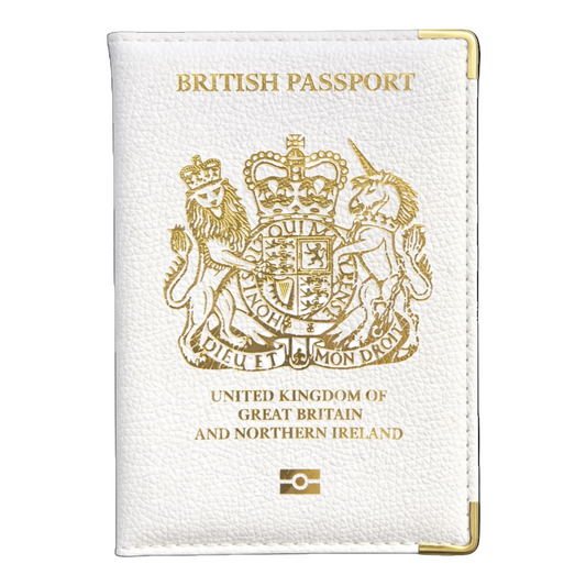 Add a touch of style to your travel essentials with this elegant British Passport Cover. Designed with a textured faux leather finish and stunning gold embossing, this cover features the iconic UK coat of arms and “BRITISH PASSPORT” detailing for a premium look.