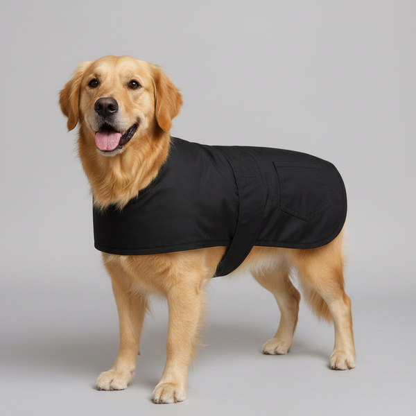 100% Waterproof Wax Dog Coat (Black)