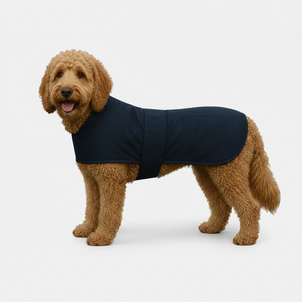 100% Waterproof Wax Dog Coat (Navy)