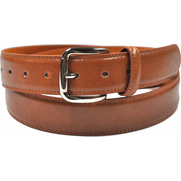 Men's Nicky Adams Branded Black or Tan Leather Belt - 1.25"
