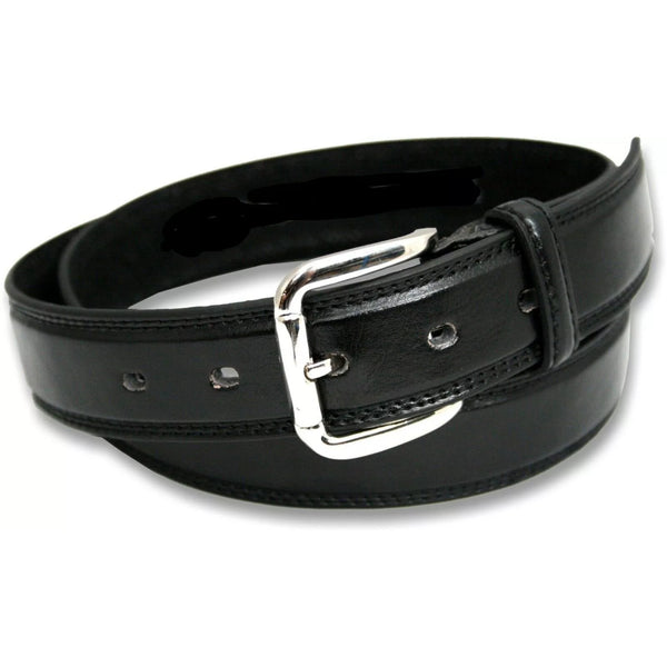 Men's Nicky Adams Branded Black or Tan Leather Belt - 1.25"