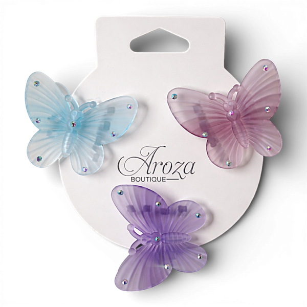 3 Pack Butterfly Hair Claw Clips