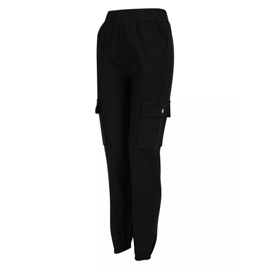 Ladies Cargo Combat Trousers - Black