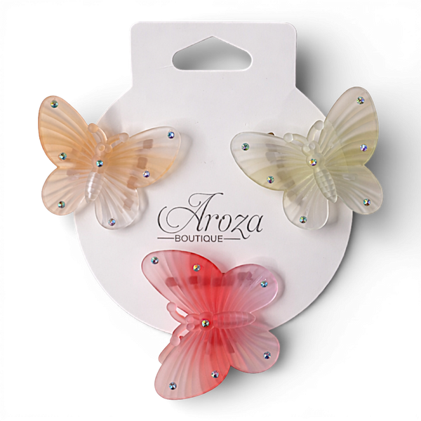 3 Pack Butterfly Claw Hair Clips