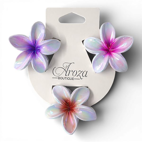3 Pack Premium Floral Hair Claw Clips