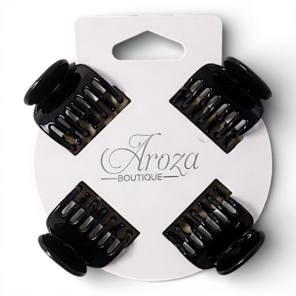 4 Pack Gloss Black 1.5'' Hair Claw Clips