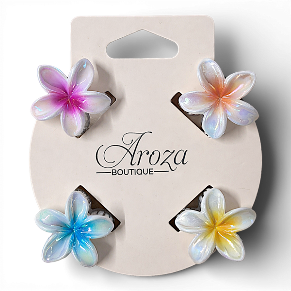 4 Pack Mini Flower Claw Clips