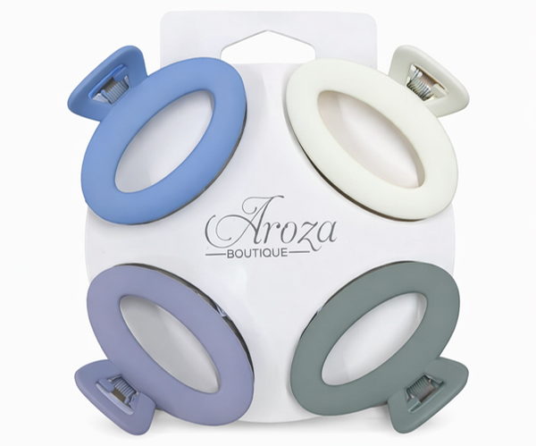 4 Pack Oval Hair Claw Clips