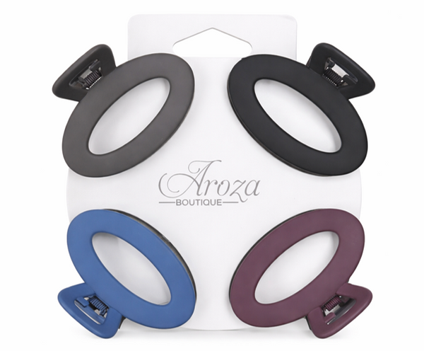 4 Pack Oval Claw Hair Clips