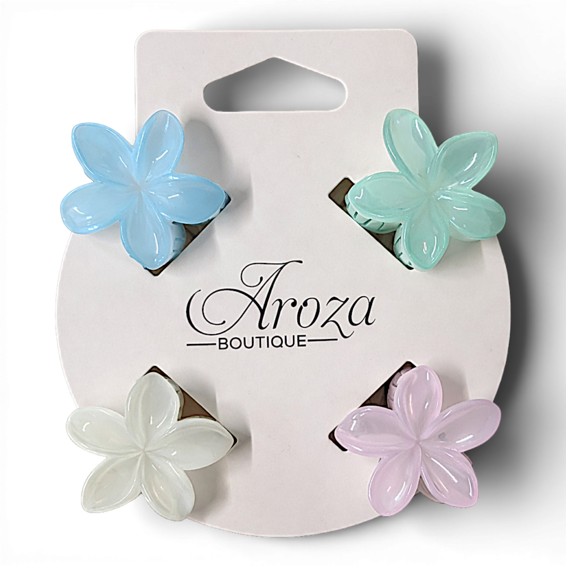 Add a soft, tropical touch to your hairstyle with these glossy plumeria flower clips. Featuring dreamy pastel shades and a lightweight design, they’re perfect for everyday wear or special occasions.